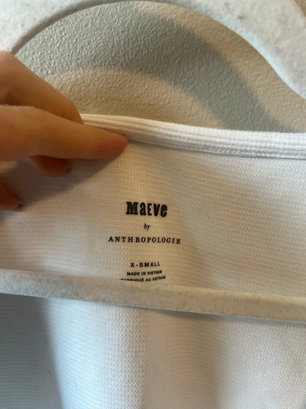 Anthropologie Maeve Ribbed Tiered Sleeve Top size XS white